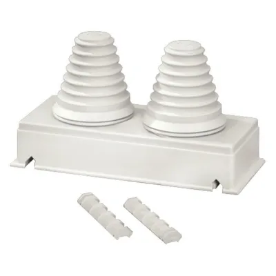 Hensel Anbauflansch FP FG 273 | Einführungsflansch für Gehäusegröße 2 | 2x Ø30-72mm | 270x110mm | Polycarbonat | grau