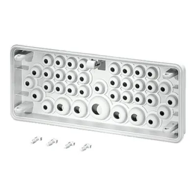 HENSEL Anbauflansch Mi FP 38 | Membranflansch für Kabeleinführung | 300x100mm | IP65 | Kunststoff | RAL 7032 | blind