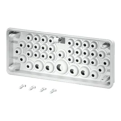 HENSEL Anbauflansch Mi FP 38 | Membranflansch für Kabeleinführung | 300x100mm | IP65 | Kunststoff | RAL 7032 | blind