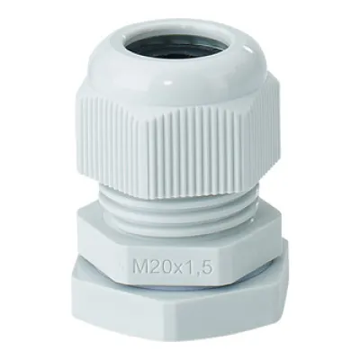Hensel Anbau-Kabelstutzen AKM 20 M20 Kabelverschraubung | IP67 | Polyamid | Zugentlastung | 6,5–13,5mm | grau RAL7035