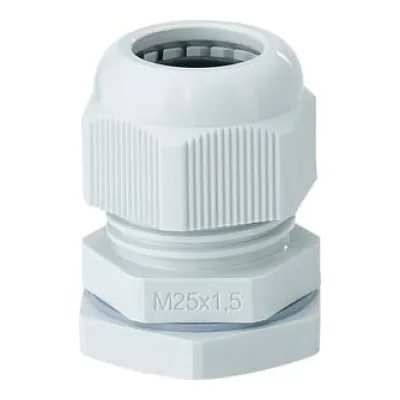 Hensel Anbau-Kabelstutzen AKM 25 | Kabelverschraubung M25 | IP67 | Polyamid | Zugentlastung | lichtgrau RAL 7035