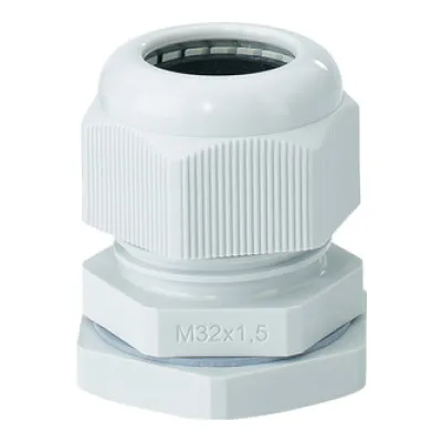 Hensel Anbau-Kabelstutzen AKM 32 | M32 Kabelverschraubung | IP67 | Polyamid | 15-21mm | Zugentlastung | lichtgrau