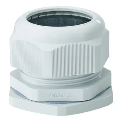 HENSEL Anbau-Kabelstutzen AKM 63 | Kabelverschraubung M63 | IP67 | Polyamid | Zugentlastung | lichtgrau