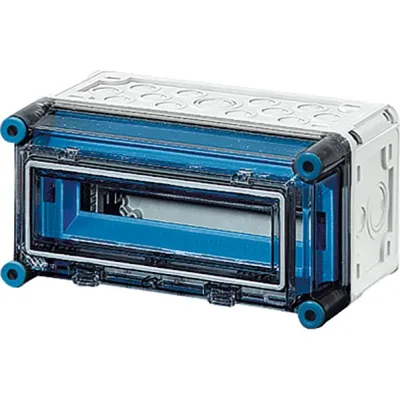 HENSEL Automatengehäuse Mi 1117 | Kleinverteiler Aufputz 1-reihig 12TE | IP65 | Polycarbonat | Transparent | RAL7035