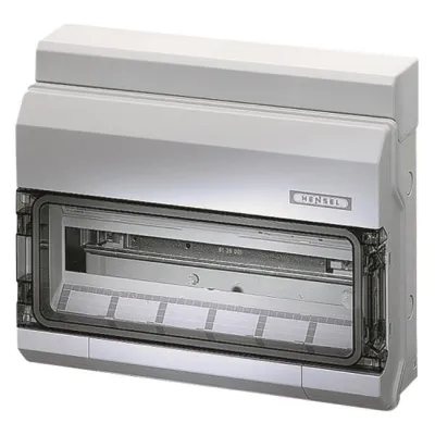 HENSEL Kleinverteiler KV 9118 | Automatengehäuse 18TE 1-reihig | IP65 | Aufputz | DIN-Schiene | Kunststoff grau RAL7035