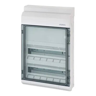 HENSEL Automatengehäuse KV 9350 | Kleinverteiler Aufputz 2-reihig 36TE | IP65 | DIN-Schiene | Kunststoff | grau RAL7035