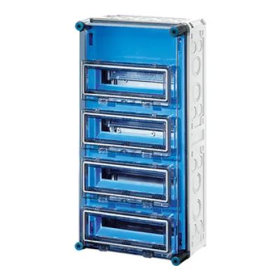 Hensel Automatengehäuse Mi 1445 | Kleinverteiler Aufputz 4x12TE 48TE | Kunststoff IP65 | 300x600x185mm | grau