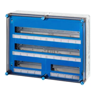 HENSEL Automatengehäuse Mi 1683 | Kleinverteiler 3x28TE 80TE | Aufputz | IP65 | Polycarbonat | grau RAL7035