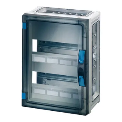 HENSEL Automatengehäuse ENYSTAR FP 1219 | Kleinverteiler Aufputz 24TE 2-reihig IP65 | Polycarbonat grau RAL7035