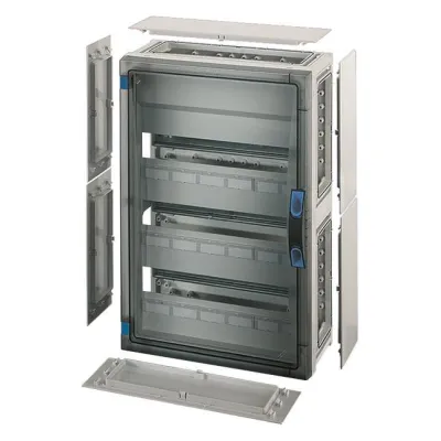 HENSEL Automatengehäuse ENYSTAR FP 1418 | 51TE | Aufputz | 3 Reihen | IP65 | Kunststoff | transparent | grau RAL7035