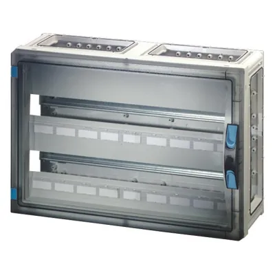 Hensel Kleinverteiler ENYSTAR FP 1409 | 54 Teilungseinheiten | 2-reihig | Aufputz | IP65 | Polycarbonat | grau RAL 7035