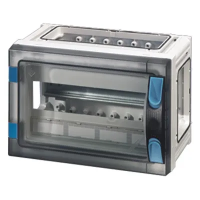 HENSEL Kleinverteiler Aufputz FP 1109 | 1-reihig 12TE | IP65 | Kunststoff | DIN-Schiene | transparente Tür