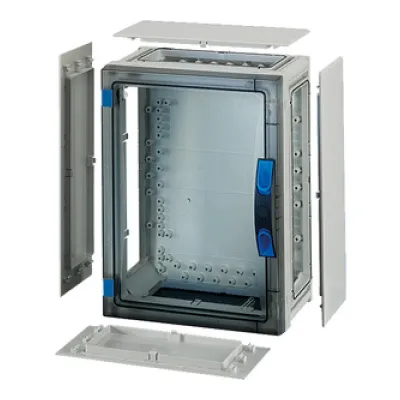 Hensel Leergehäuse FP 0241 ENYSTAR | IP66 | Kunststoff | transparent Tür | B276xH366xT186mm | RAL7035 | Aufputz