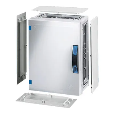 HENSEL Leergehäuse FP 0251 | Aufputz Verteilergehäuse IP66 | 276x366x186 mm | Polycarbonat | Tür geschlossen | RAL 7035