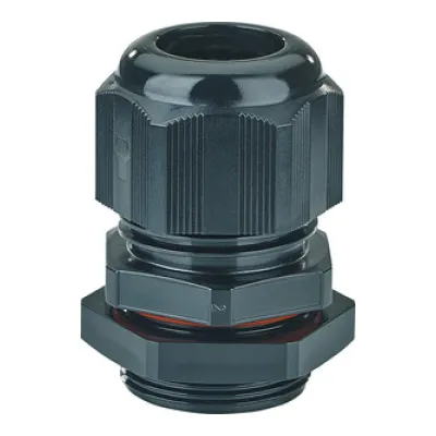 HENSEL Ex-Anbaukabelstutzen AXM 32 | Kabelverschraubung M32 | IP66 | Polycarbonat | für 14-21 mm | schwarz