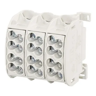 HENSEL Hauptleitungsabzweigklemme KKL 34 | 3-polig | 1,5-25 mm² | schraubbar | berührungssicher | DIN-Schiene | Cu