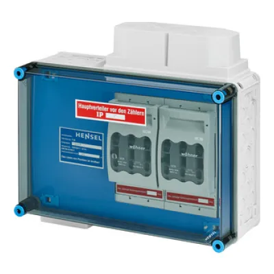 HENSEL Hauptleitungsverteiler HV 0060 | Niederspannungs-Schaltanlage | 3-polig | NH00 | 100A | IP65 | Kieselgrau