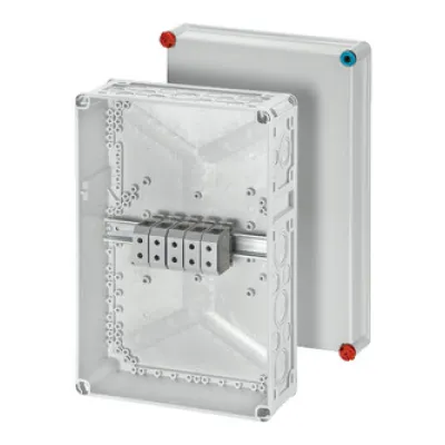 HENSEL Kabelabzweigkasten K 7055 | IP65 | 16-50 mm² | 5-polig | 450x300x170 mm | Kunststoff | Schraubklemme | grau