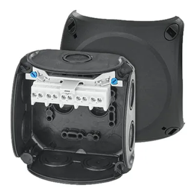 HENSEL Kabelabzweigkasten DK 0404 B | IP66 | 5-polig | 104x104x70mm | 1,5-4 mm² | Kunststoff | schwarz