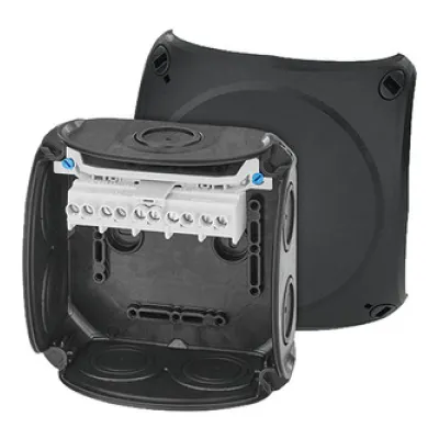 HENSEL Kabelabzweigkasten DK 0606 B | IP66 | 130x130x77mm | 5-polig | 1,5–6mm² | Kunststoff | schwarz