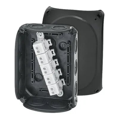 Hensel Kabelabzweigkasten DK 1010 B | IP66 | 5-polig | 2,5-10 mm² | Kunststoff | 130x180x77 mm | schwarz