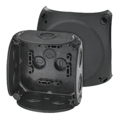 HENSEL Kabelabzweigkasten DK 0400 B | IP66 | 104x104x70mm | Kunststoff | 8 Einführungen | plombierbar | schwarz