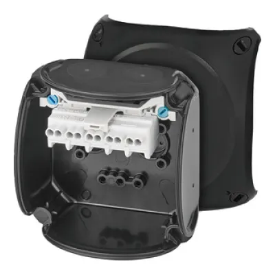 HENSEL Kabelabzweigkasten KX 0202 C | Ex-Zone 2/22 | IP66 | 5-polig | 4mm² | 93x93x62mm | Thermoplast | schwarz