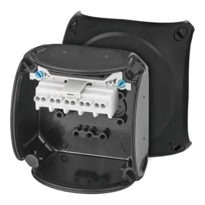 HENSEL Kabelabzweigkasten KX 0202 C | Ex-Zone 2/22 | IP66 | 5-polig | 4mm² | 93x93x62mm | Thermoplast | schwarz
