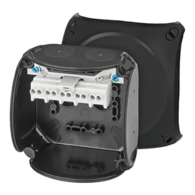 HENSEL Kabelabzweigkasten KX 0404 C | IP66 | Ex-Zone 2/22 | 5-polig | 104x104x70mm | 6 mm² | Thermoplast | schwarz