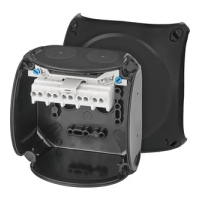 HENSEL Kabelabzweigkasten KX 0404 C | IP66 | Ex-Zone 2/22 | 5-polig | 104x104x70mm | 6 mm² | Thermoplast | schwarz