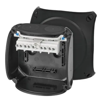HENSEL Kabelabzweigkasten KX 0606 C | Ex-Zone 2/22 | IP66 | 5-polig | 130x130x77mm | 10mm² | Kunststoff schwarz
