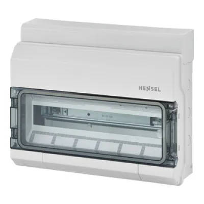 Hensel Kleinverteiler KV 9118 NT 4012591130178 | Automatengehäuse 18TE IP65 | Kunststoff | Aufputz | DIN-Schiene | grau