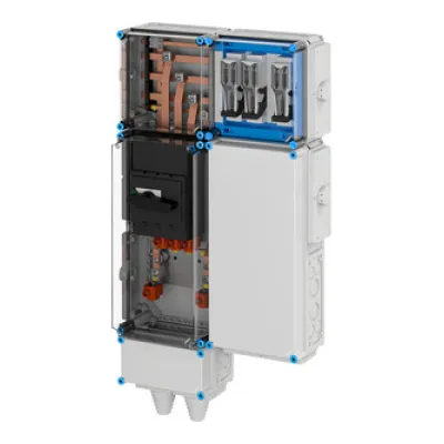 HENSEL Ladeverteiler Mi EV 43kW 3000 | Verteiler für 3 Ladepunkte | 400V TN-S | IP54 | Kunststoff | 688x1300x339mm