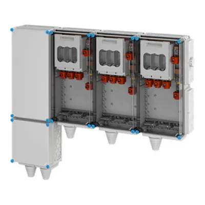 HENSEL Ladeverteiler Mi EV 140kW 3000 | 3 Abgänge à 140kW | 400V | IP54 | 1288x1300x295mm | Kunststoff