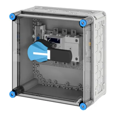 HENSEL Lastschaltergehäuse Mi 7256 | 160A 3-polig + PE + N | IP65 | Polycarbonat | 300x300x239mm | grau RAL 7032