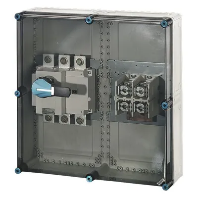 HENSEL Lasttrennschaltergehäuse MI7865 | Hauptschalter 630A 3-polig | 500V | IP65 | Polycarbonat | abschließbar | grau