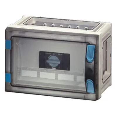HENSEL Lasttrennschaltergehäuse FP 5101 | Hauptschalter 63A 3-polig | 690V | IP65 | Polycarbonat | PE+N Klemme | grau