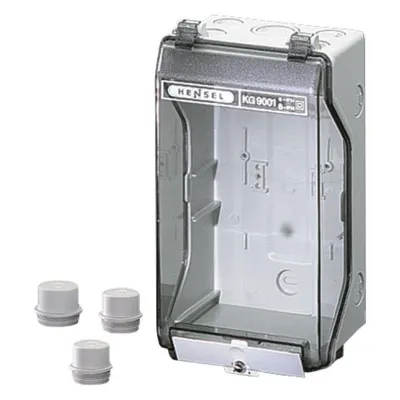 Hensel Leergehäuse KG 9001 | Aufputz | IP65 | 136x253x115mm | Kunststoff grau RAL7035 | transparenter Deckel