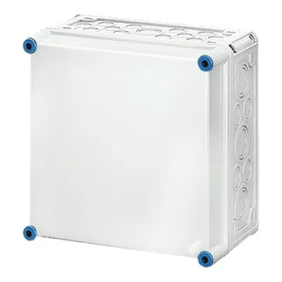 Hensel Leergehäuse Mi 0201 | Elektronikgehäuse IP65 | 300x300x170 mm | Polycarbonat | Wandmontage | Grau