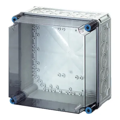 HENSEL Leergehäuse Mi 0210 | IP65 Wandgehäuse Kunststoff | Transparent | 300x300x214 mm | Schutzklasse II | RAL 7035