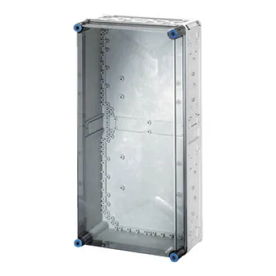 Hensel Leergehäuse Mi 0400 | IP65 Kunststoff Wandgehäuse | 300x600x170mm | transparenter Deckel | RAL 7035 Grau