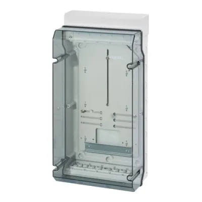 Hensel Zählergehäuse KV 9339 | Aufputz | IP65 | 295x583x182 mm | Kunststoff | Tragschiene | transparent | Grau