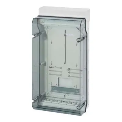 Hensel Zählergehäuse KV 9339 | Aufputz | IP65 | 295x583x182 mm | Kunststoff | Tragschiene | transparent | Grau