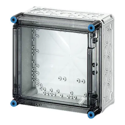 HENSEL Leergehäuse Mi 0220 | Aufputz Verteilerkasten IP65 | 300x300x170 mm | Polycarbonat | transparent | RAL 7035