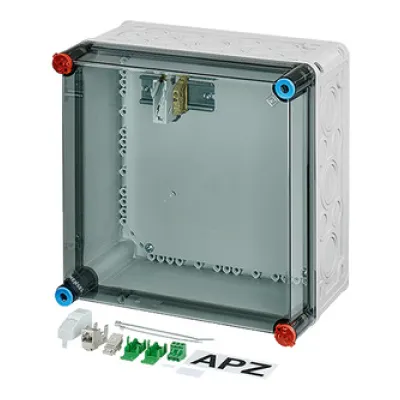 HENSEL Mi-APZ-Gehäuse Mi 2279 | Wandgehäuse IP65 | 300x300x170mm | Kunststoff | Aufputz | Montageplatte | Grau RAL7035