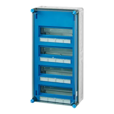 HENSEL Automatengehäuse Mi 1441 | 4x12TE | 48TE | IP65 | Aufputz | Kunststoff | transparenter Deckel | grau