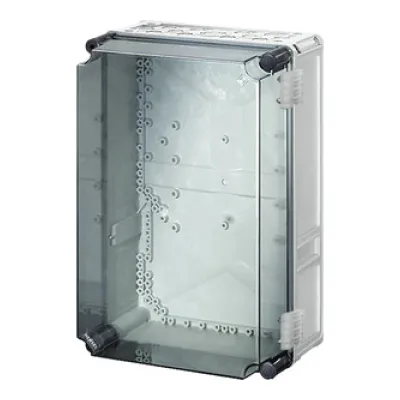 HENSEL Leergehäuse Mi 9310 | IP65 Aufputz Kunststoff | transparent | B300xH450xT214mm | Einbautiefe 191mm | grau RAL7035