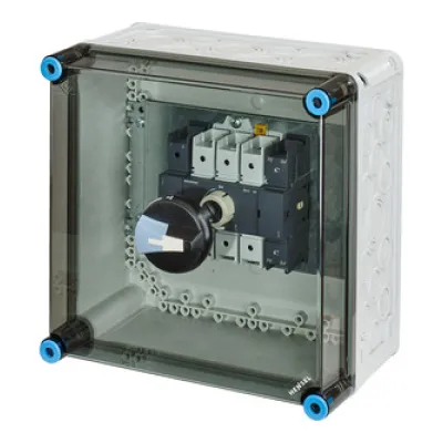 HENSEL Lasttrennschaltergehäuse Mi 7214 | 100A 4-polig + PE | IP65 | 300x300x216mm Polycarbonat | verriegelbar | schwarz