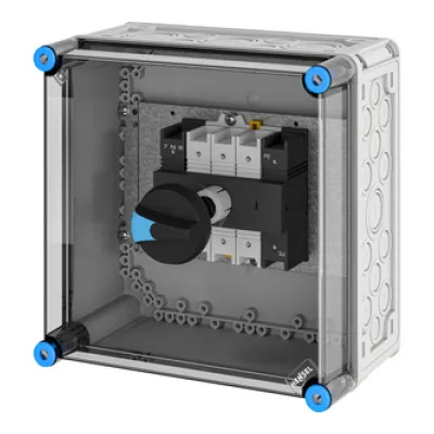 HENSEL Lasttrennschaltergehäuse Mi 7215 | Hauptschalter 125A 3-polig | Polycarbonat IP65 | 690V | abschließbar | grau