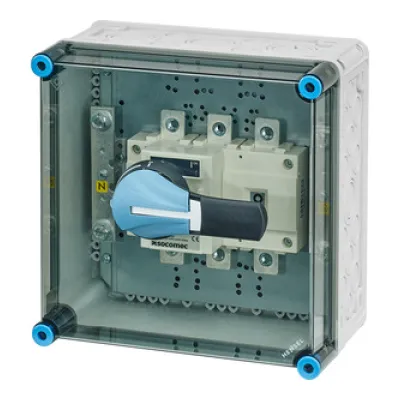 HENSEL Lastschaltergehäuse Mi 7255 | Hauptschalter 250A 3-polig | Polycarbonat | IP65 | abschließbar | schwarz